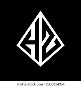Monograma de las letras del logotipo de HZ con diseño de forma prisma icono vector moderno