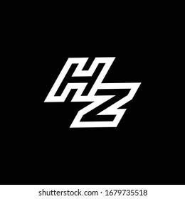 HZ logo monogram with up to down style negative space design template isolated on black background