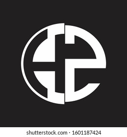 HZ Logo monogram with Negative space style design tempate