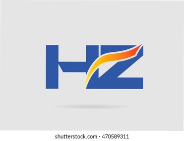 HZ Logo. Vector Graphic Branding Letter Element
