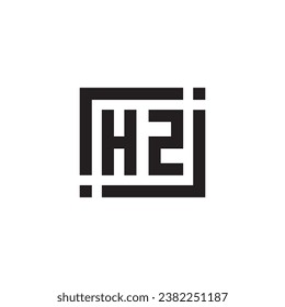 HZ minimalist geometric symbol logo in high quality professional design that will print well across any print media