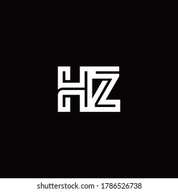 HZ monogram logo with abstract line design template
