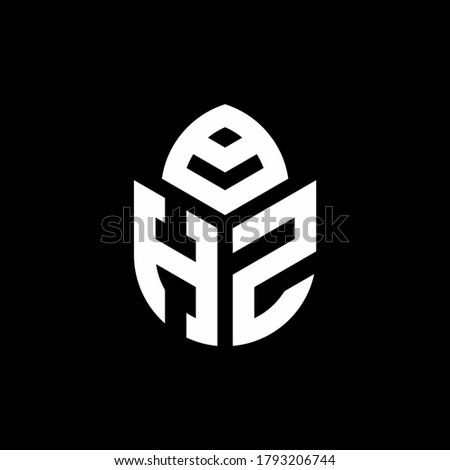 HZ monogram logo with a cypress shape luxury style design template
