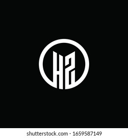 Logotipo monograma HZ aislado con un círculo giratorio