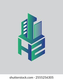 hz real state hexagon  vector letter logo