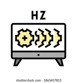 hz settings and test monitor color icon vector. hz settings and test monitor sign. isolated symbol illustration