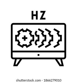 hz settings and test monitor line icon vector. hz settings and test monitor sign. isolated contour symbol black illustration