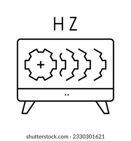 hz settings and test monitor line icon vector. hz settings and test monitor sign. isolated contour symbol black illustration