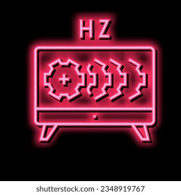 hz settings and test monitor neon light sign vector. hz settings and test monitor illustration