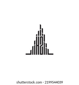 El concepto de logotipo inicial de rascacielos HZ en un diseño profesional de alta calidad que se imprimirá en cualquier medio impreso