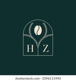 HZ Unique and simple logo design combination of letters and coffee bean