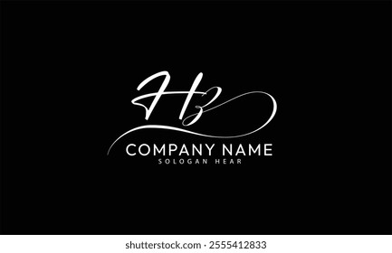 HZ Z H  initial signature logo template vector