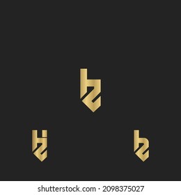 HZ, ZH, Abstract initial monogram letter alphabet logo design