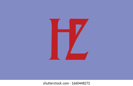 HZ ZH abstract vector logo monogram template