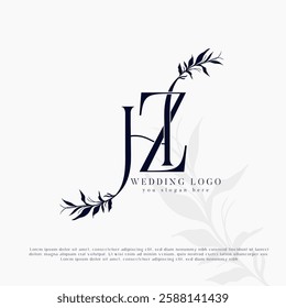 HZ, ZH Initial Wedding Logo Monogram