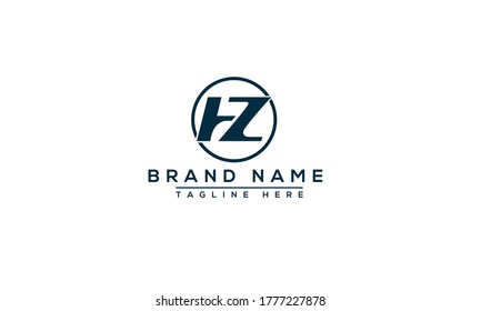 HZ, ZH Logo Design Template Vector Graphic Branding Element.
