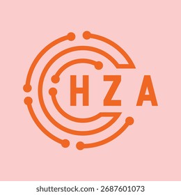 Diseño de letra HZA. Diseño de logotipo de tecnología de letras HZA. Diseño de logo HZA Monogram para un emprendedor y negocio.
