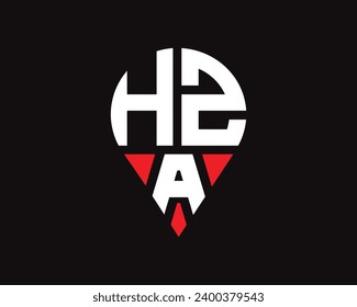 HZA letter location shape logo design