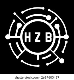 Diseño de letra HZB. Diseño de logotipo de tecnología de letras HZB. HZB Diseño de logotipo de monograma para un empresario y negocio.