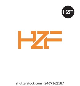 Diseño de monograma de letra de logotipo HZF