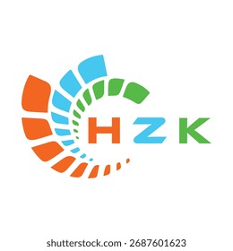 HZK letter design. HZK letter technology logo design. HZK Monogram logo design for an entrepreneur and business.