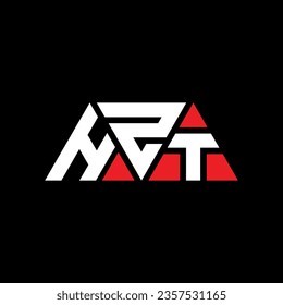HZT triangle letter logo design with triangle shape. HZT triangle logo design monogram. HZT triangle vector logo template with red color. HZT triangular logo Simple, Elegant, and Luxurious design.