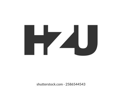 HZU logo design. Initial letter H Z U bold font style for tech startups, consulting, corporate branding. Creative company name, headlines typography identity, trendy logotype. Vector illustration.