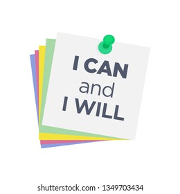 "I can and I will" Quote Typographical Background