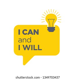 "I can and I will" Quote Typographical retro Background