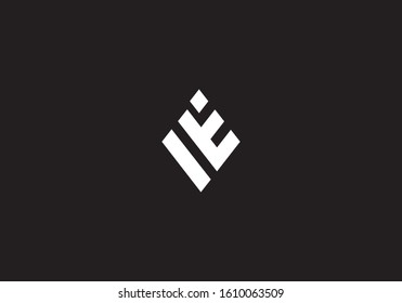 I, E, IE letter alphabet icon logo design in creative minimal modern top trendy elegant abstract style vector