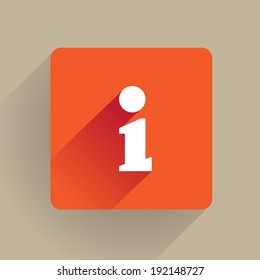 "i" as Information icon, flat style