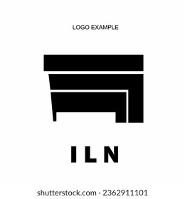 I, L and N letter logo in simple black