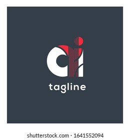 A i, A & i letter abstract elegant design round joint linear logo