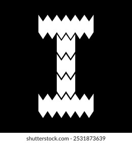 The "I" letter design looks furry and jagged. Suitable for sporty lovers, gamers, or t-shirt designs, hoodies, mugs, hats, and so on.