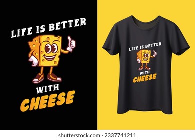  "I Love Cheese" t-shirt design features a bold and playful statement perfect for any cheese lover.