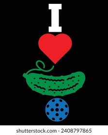 "I love Pickle Ball" EPS Vector File