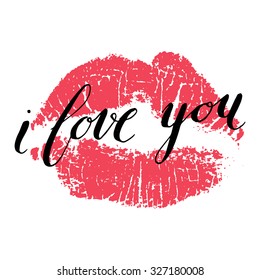 "I love you" handwritten vector card