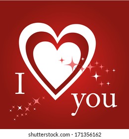 an "I love you" message in a red background