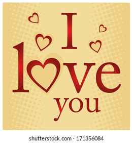 an "I love you" message in a yellow background