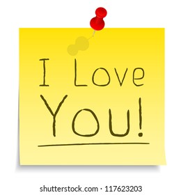 "I Love You" Note, vector eps10 illustration