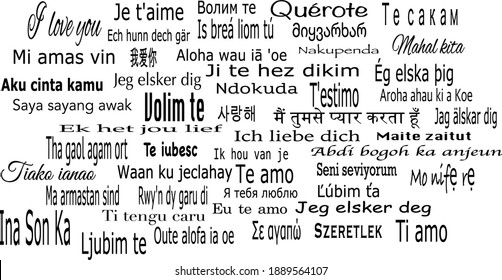 "I love you" phrase expressed in fifty different languages