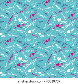 'I love you' seamless pattern