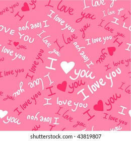 'I love you' seamless pattern