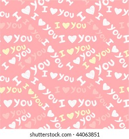 "I love you" seamless pattern