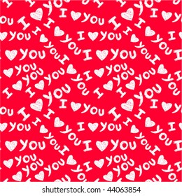 "I love you" seamless pattern