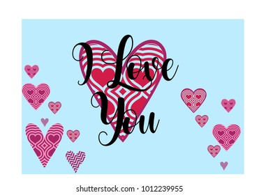 "I Love you" simple lettering in vector 