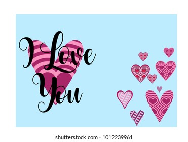 "I Love you" simple lettering in vector 