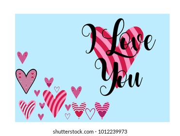 "I Love you" simple lettering in vector 
