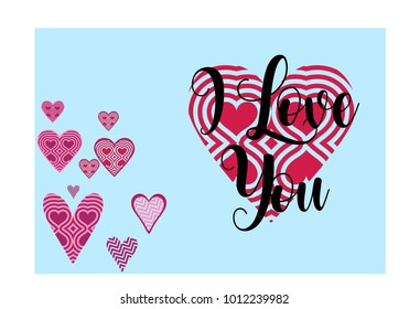 "I Love you" simple lettering in vector 