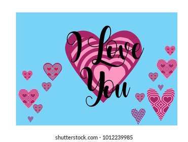 "I Love you" simple lettering in vector 